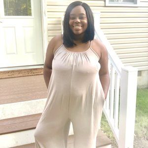 Pocket Jumpsuit-Beige